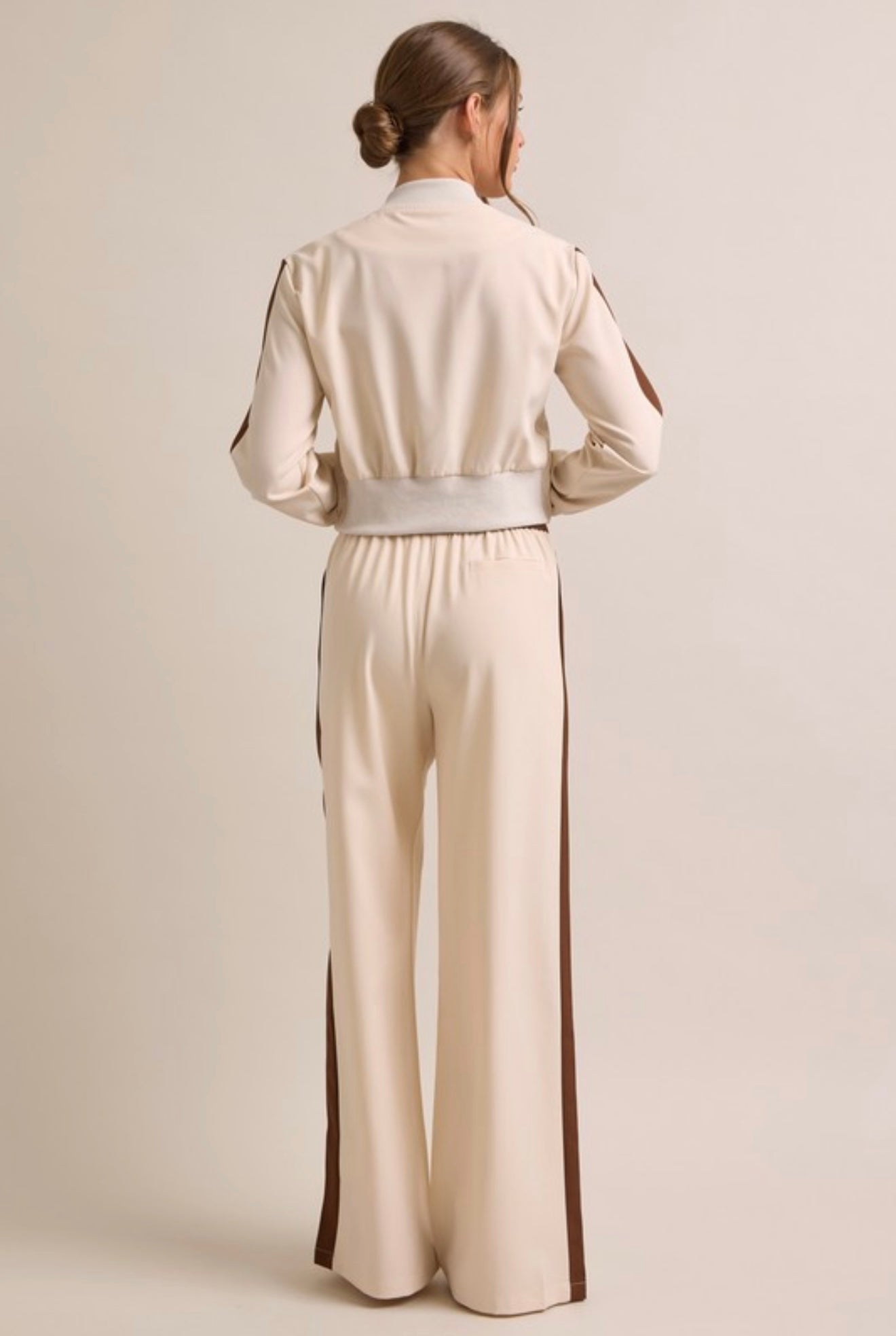 Cream & Mocha Two-Piece Track Set