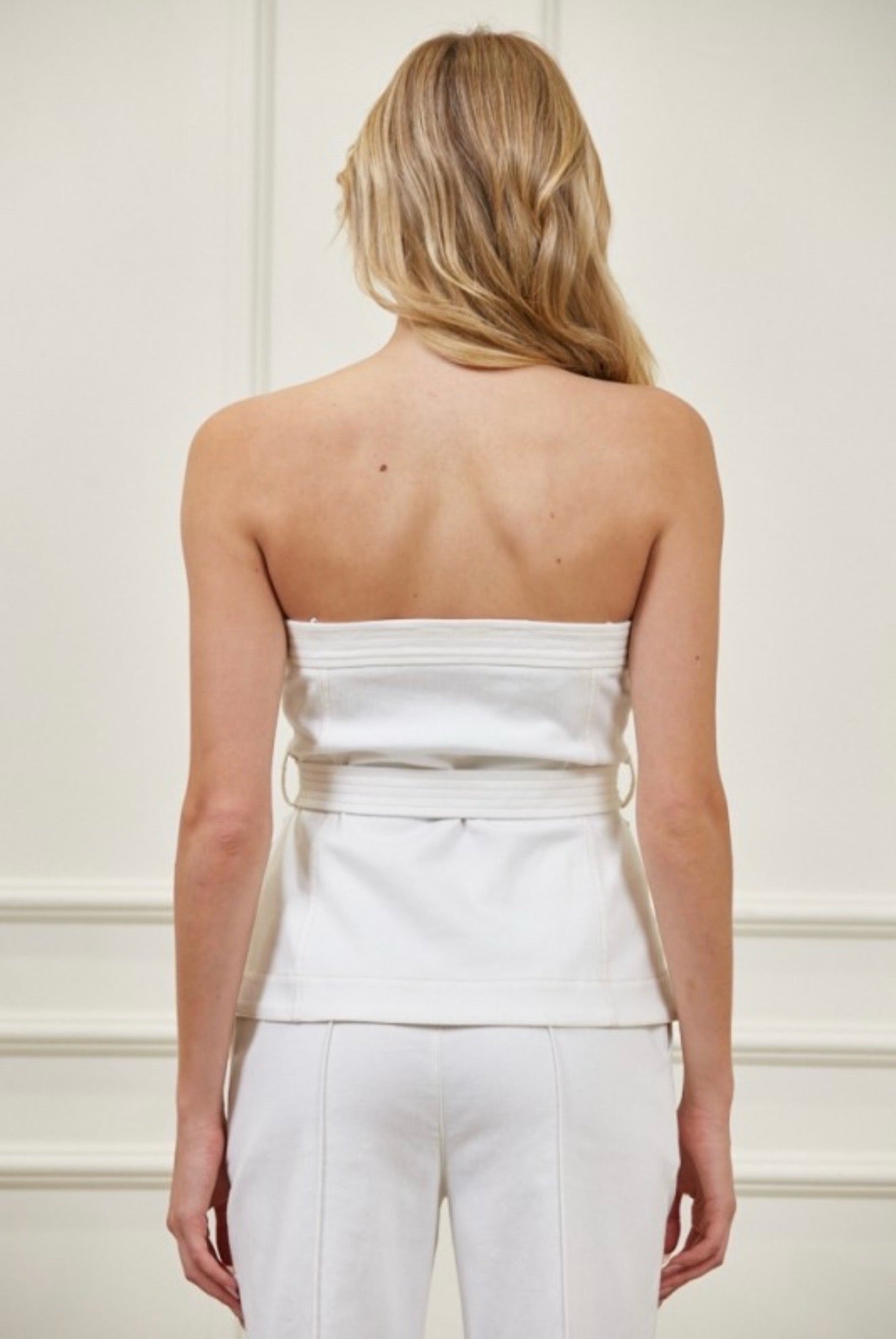 White Strapless Two-Piece Set