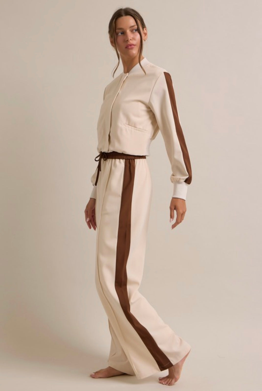 Cream & Mocha Two-Piece Track Set