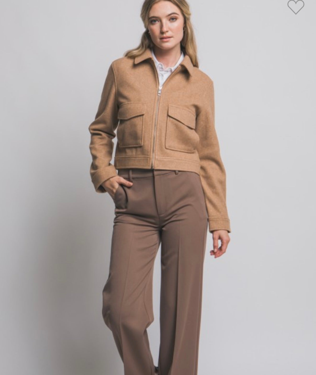 Camel Utility Zip Jacket