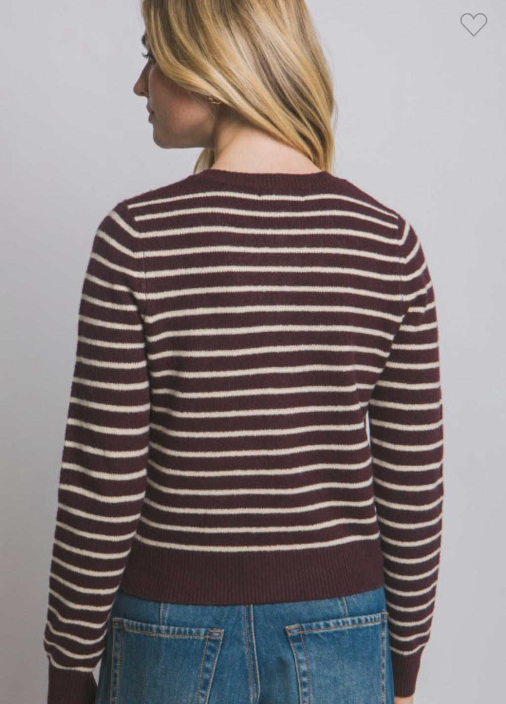 Burgundy Stripe Knit Cardigan