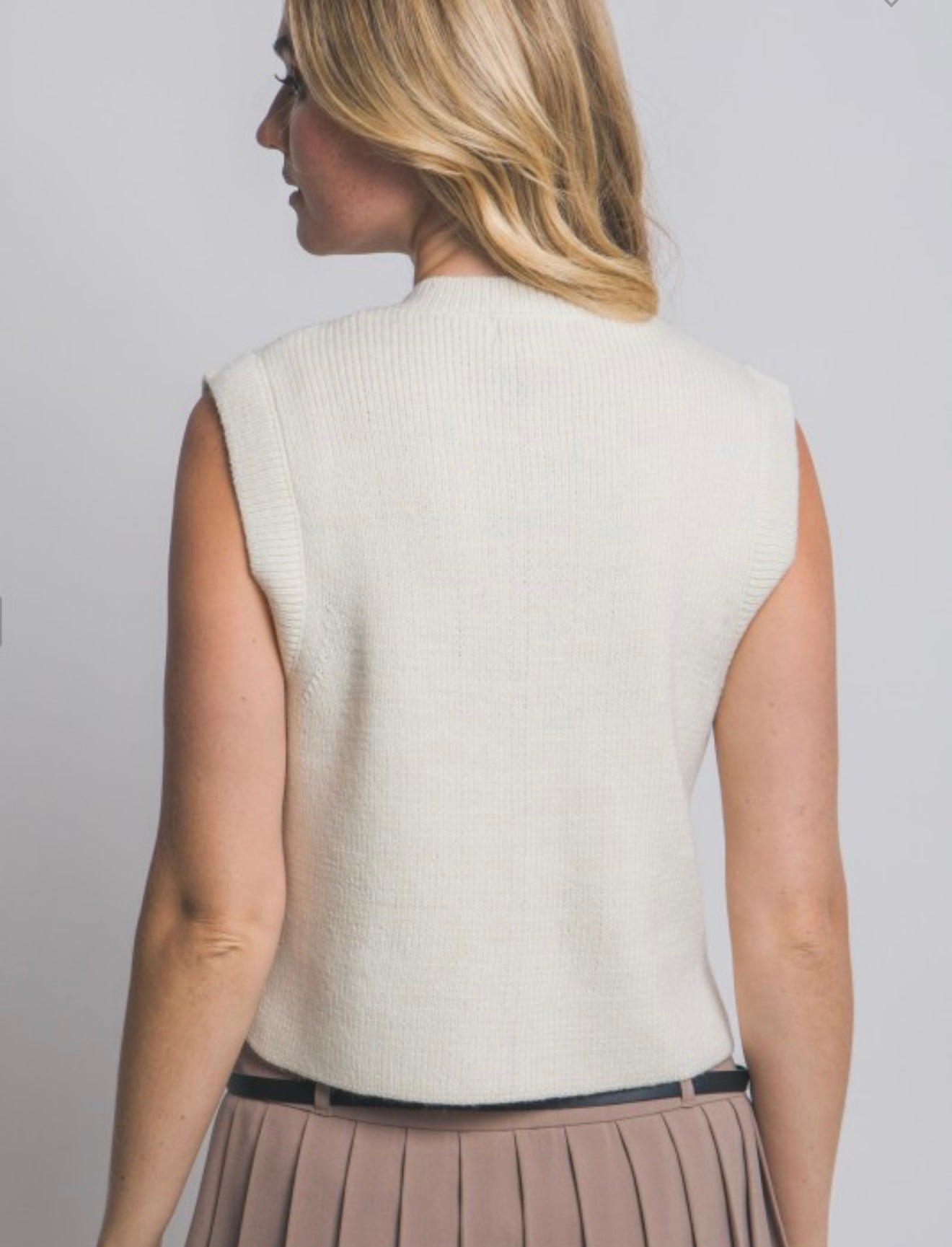 Cream Knit Vest