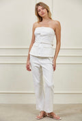 White Strapless Two-Piece Set