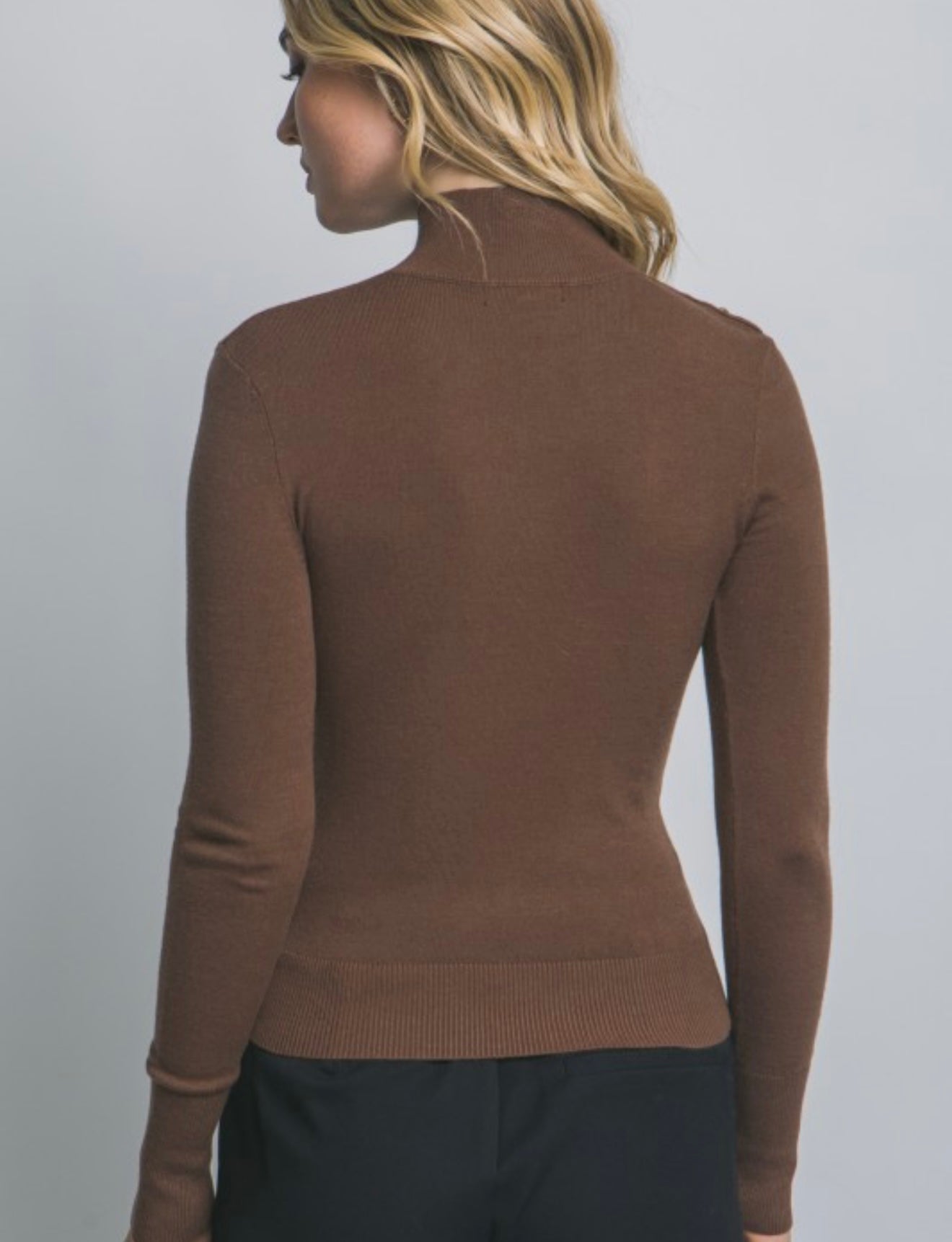 Mocha Mock Neck Knit Top