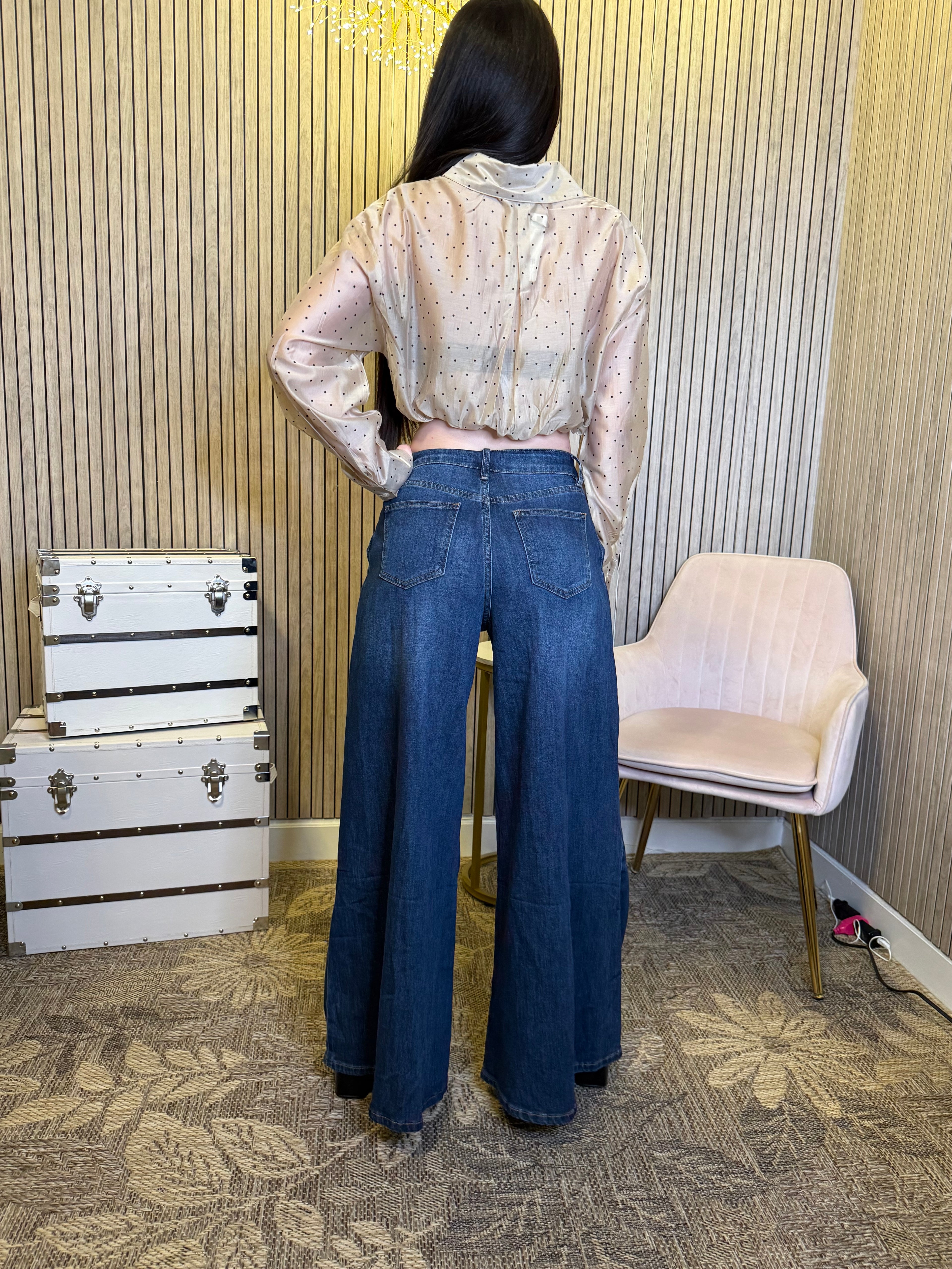 Women’s Satin Button Down Blouse Long Sleeve Dressy Top