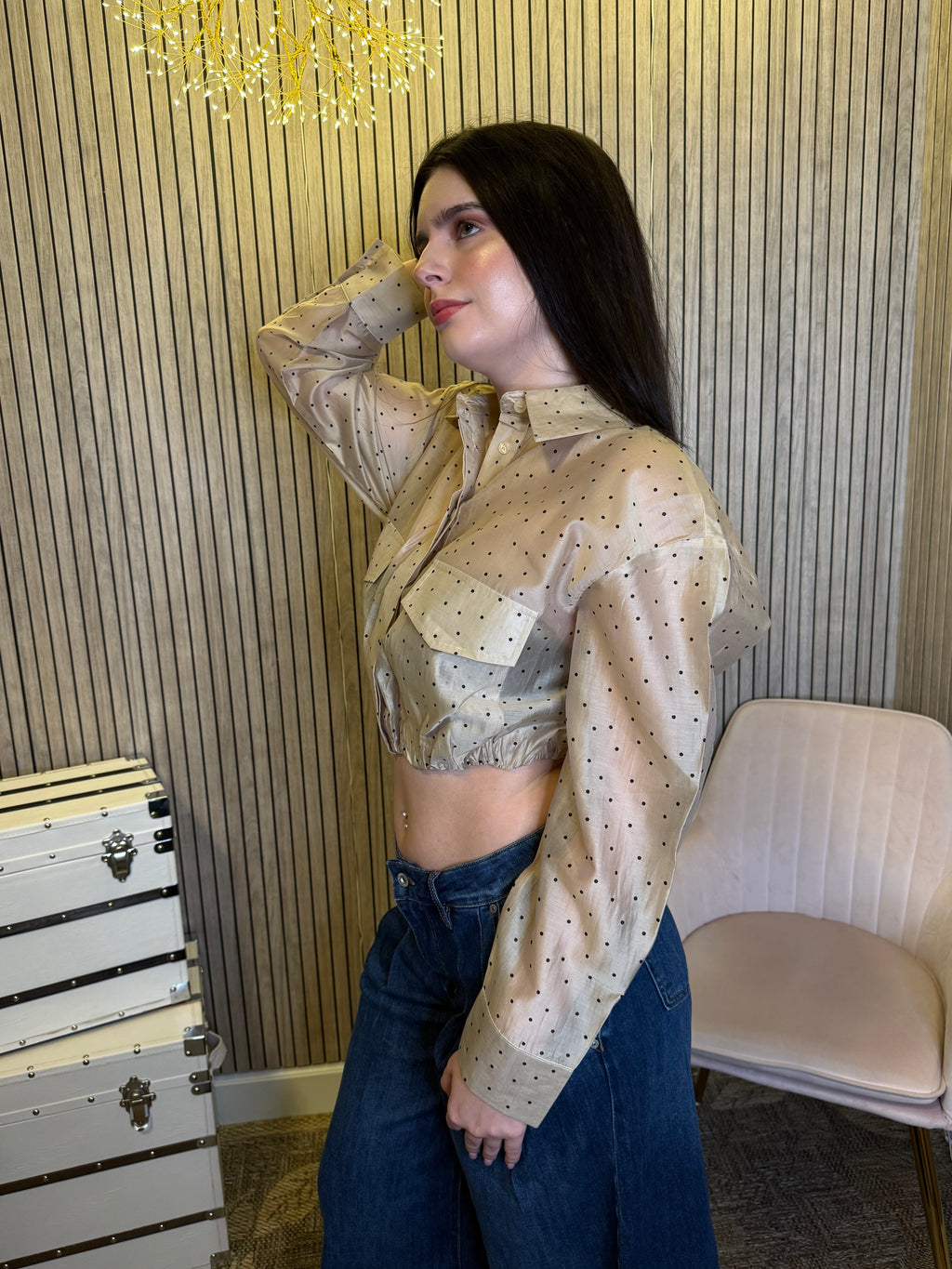 Women’s Satin Button Down Blouse Long Sleeve Dressy Top