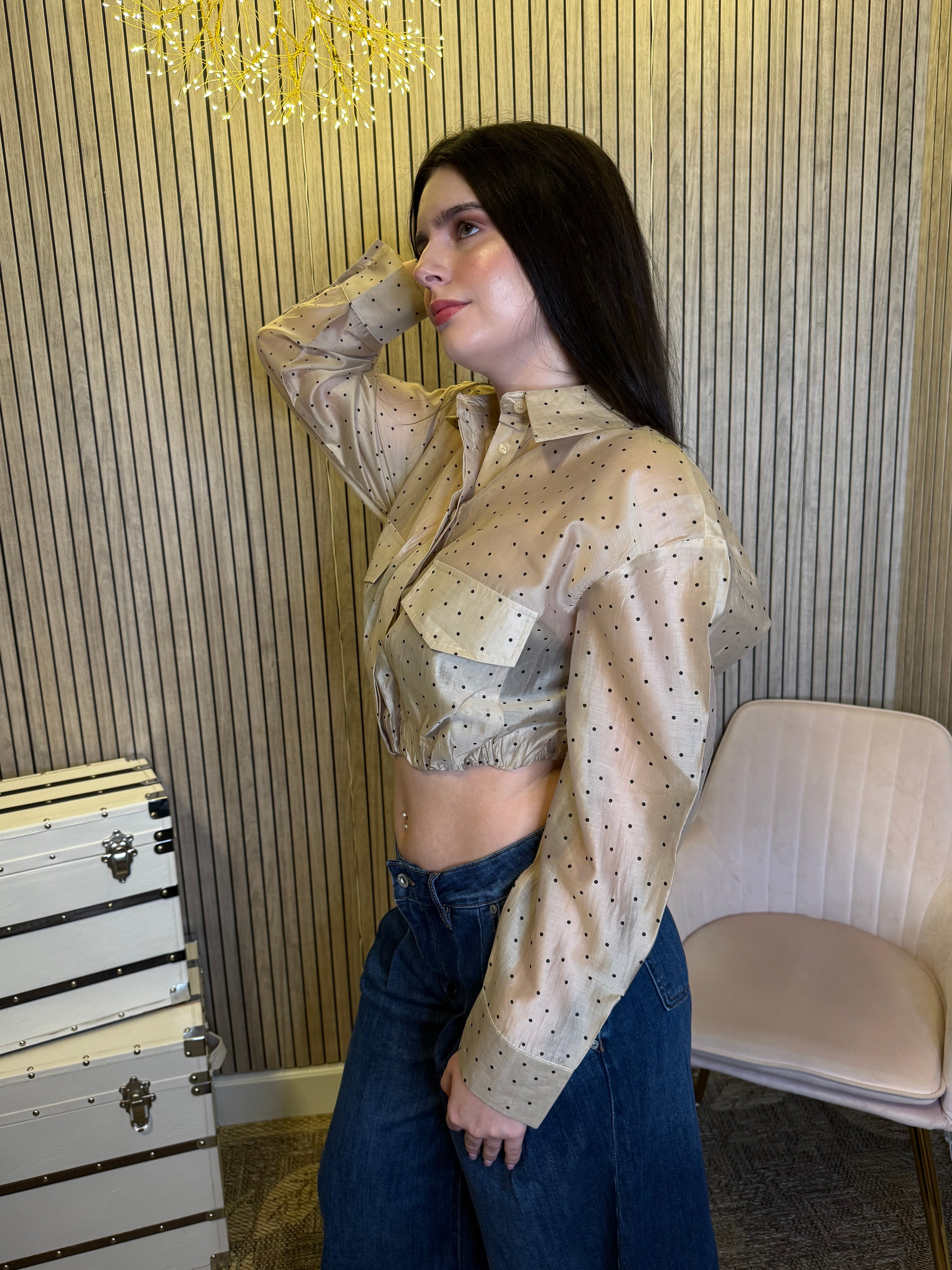 Women’s Satin Button Down Blouse Long Sleeve Dressy Top