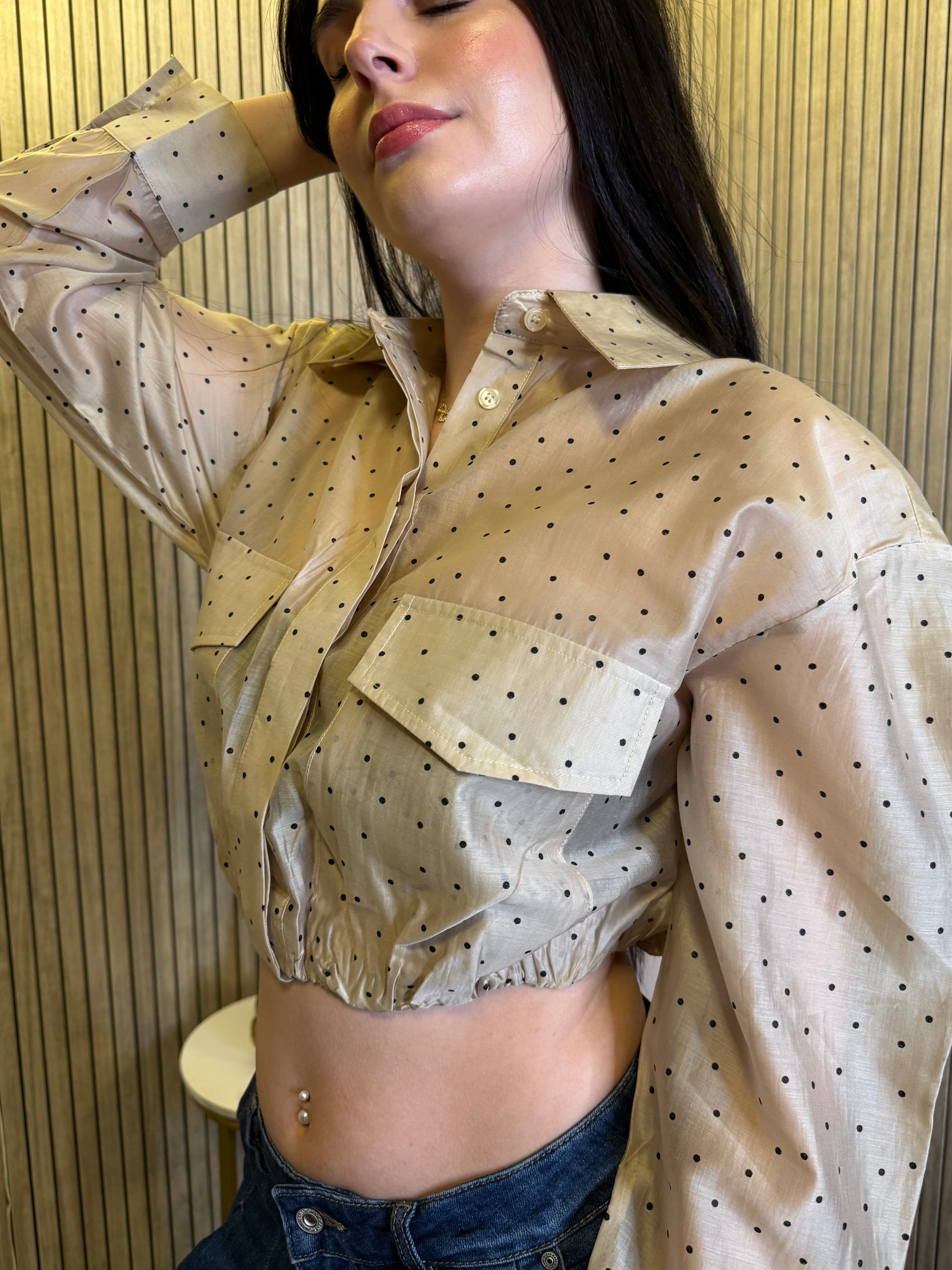 Women’s Satin Button Down Blouse Long Sleeve Dressy Top