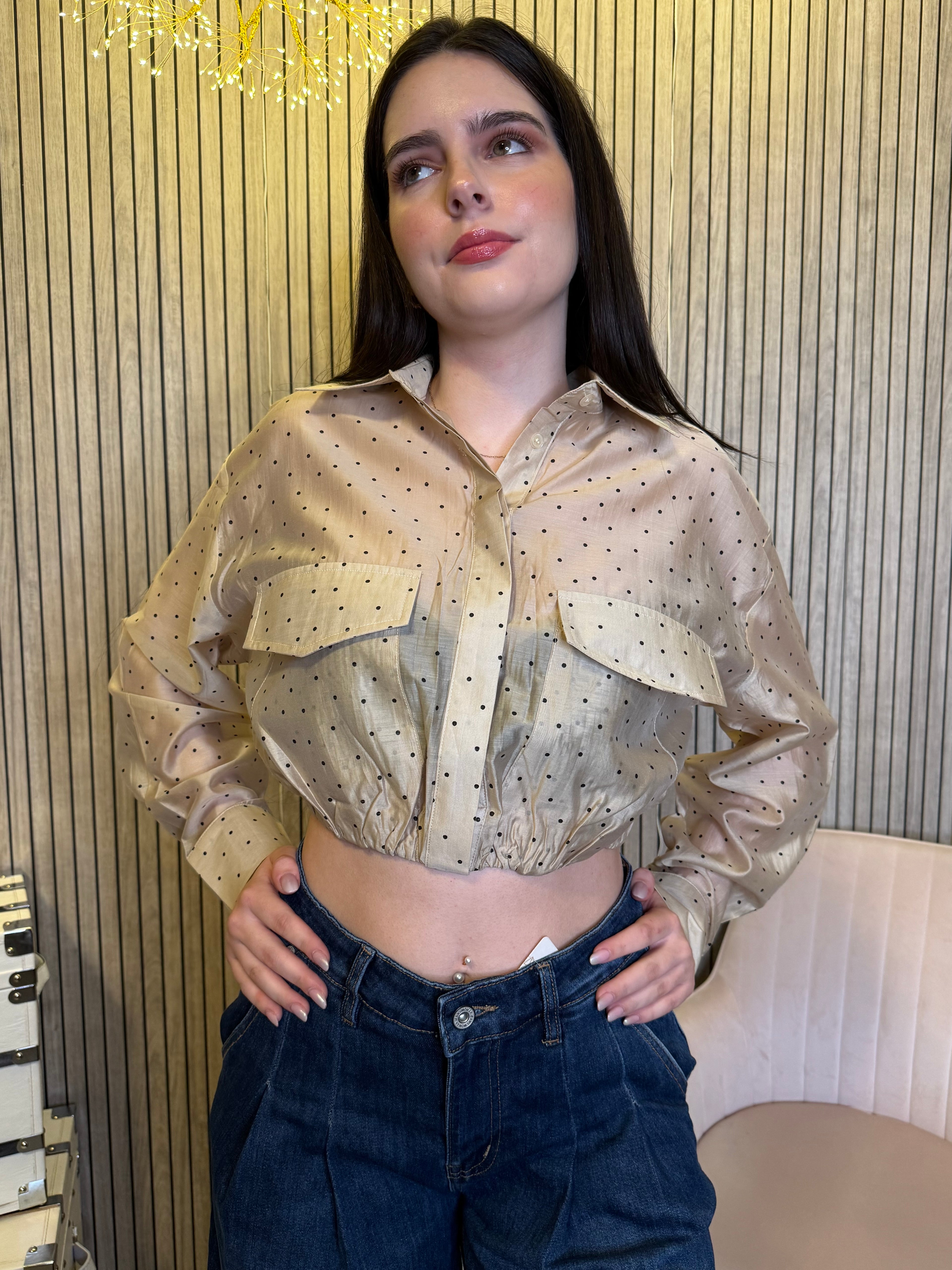 Women’s Satin Button Down Blouse Long Sleeve Dressy Top